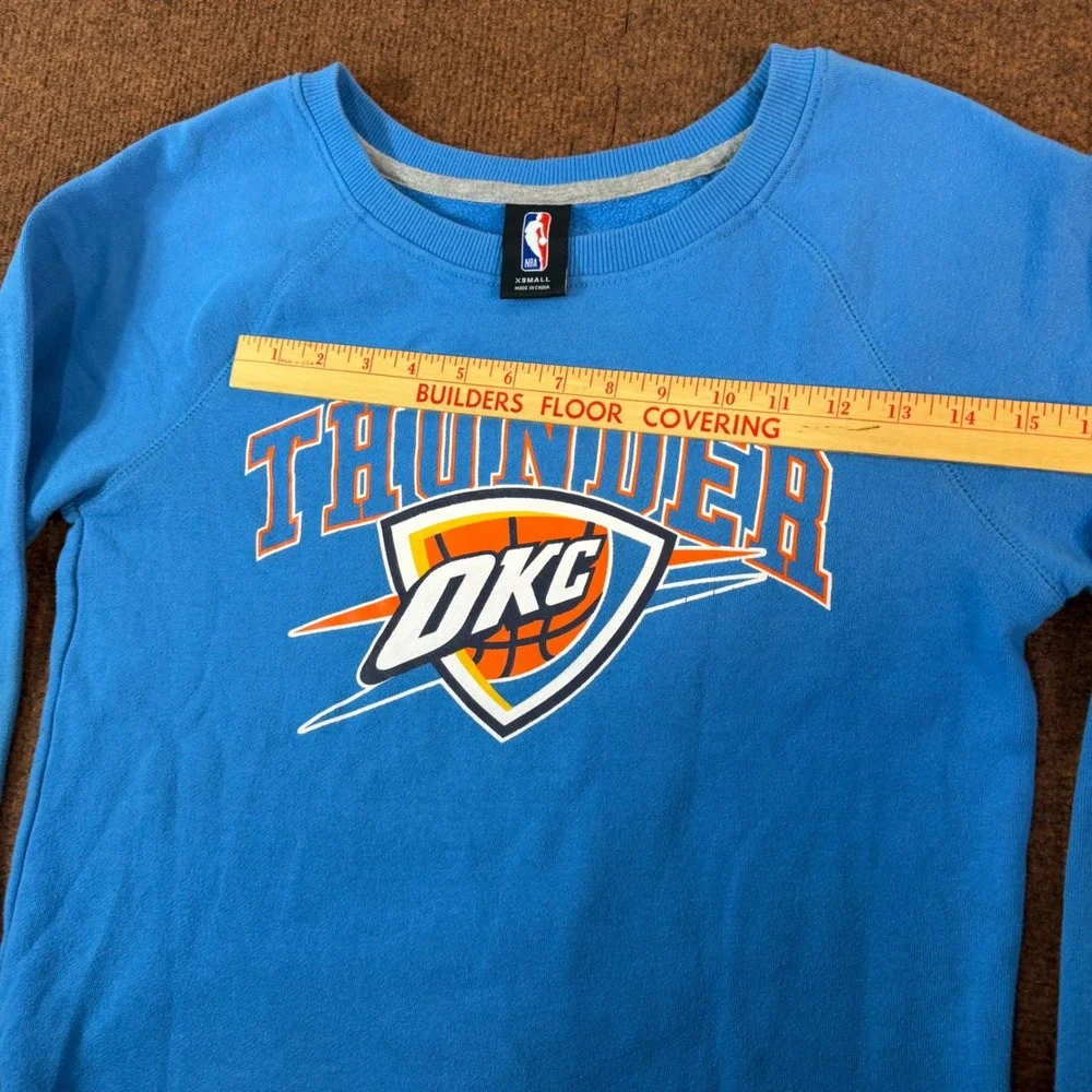 A+ hoop NBA Oklahoma City Thunder Sweatshirt Blue OKC Raglan Pullover XS